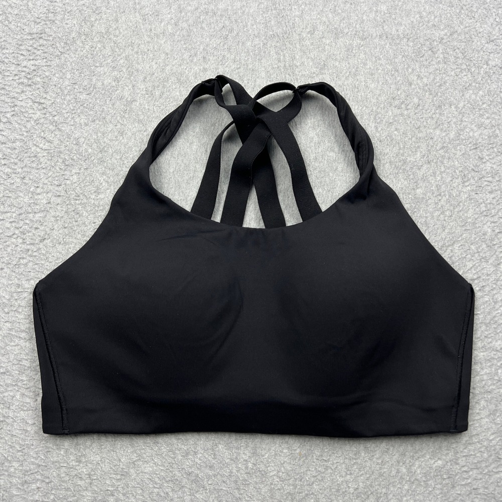 Lululemon Energy Bra Womens 36D Black Strappy High Support Adjustable Sports Gym